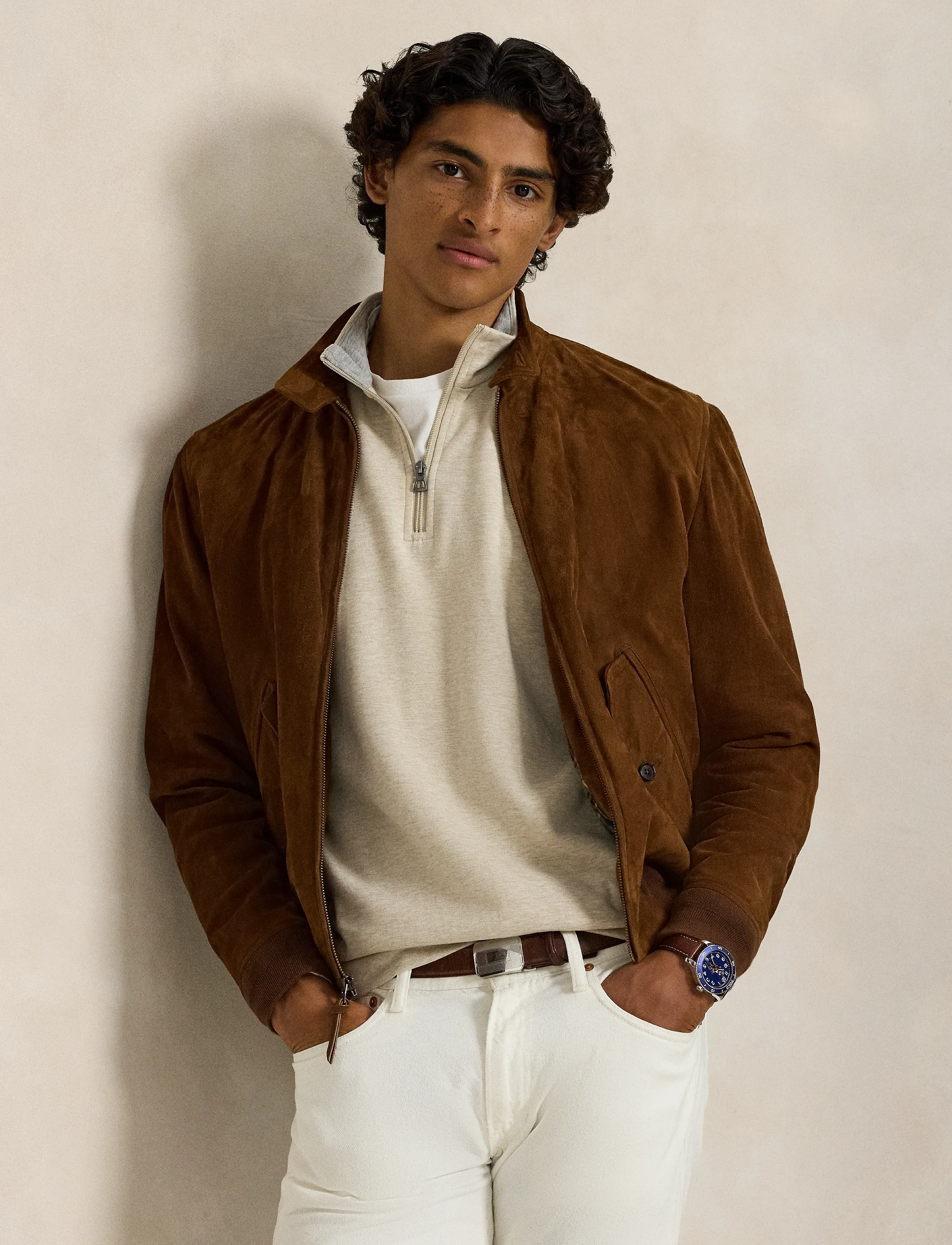 Polo Ralph Lauren - Luxury Jersey Quarter-Zip Pullover - half zip-tröjor - expedition dune h - 5