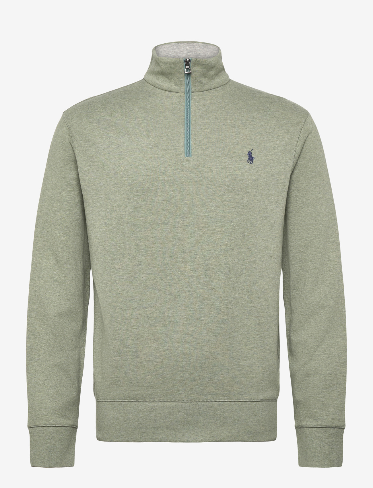 Polo Ralph Lauren - Luxury Jersey Quarter-Zip Pullover - half zip-trøjer - greenery heather - 0