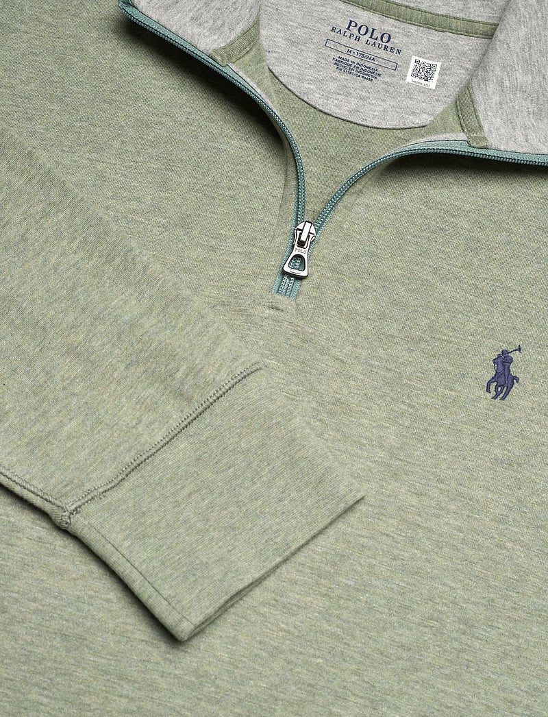 Polo Ralph Lauren - Luxury Jersey Quarter-Zip Pullover - half zip-trøjer - greenery heather - 2