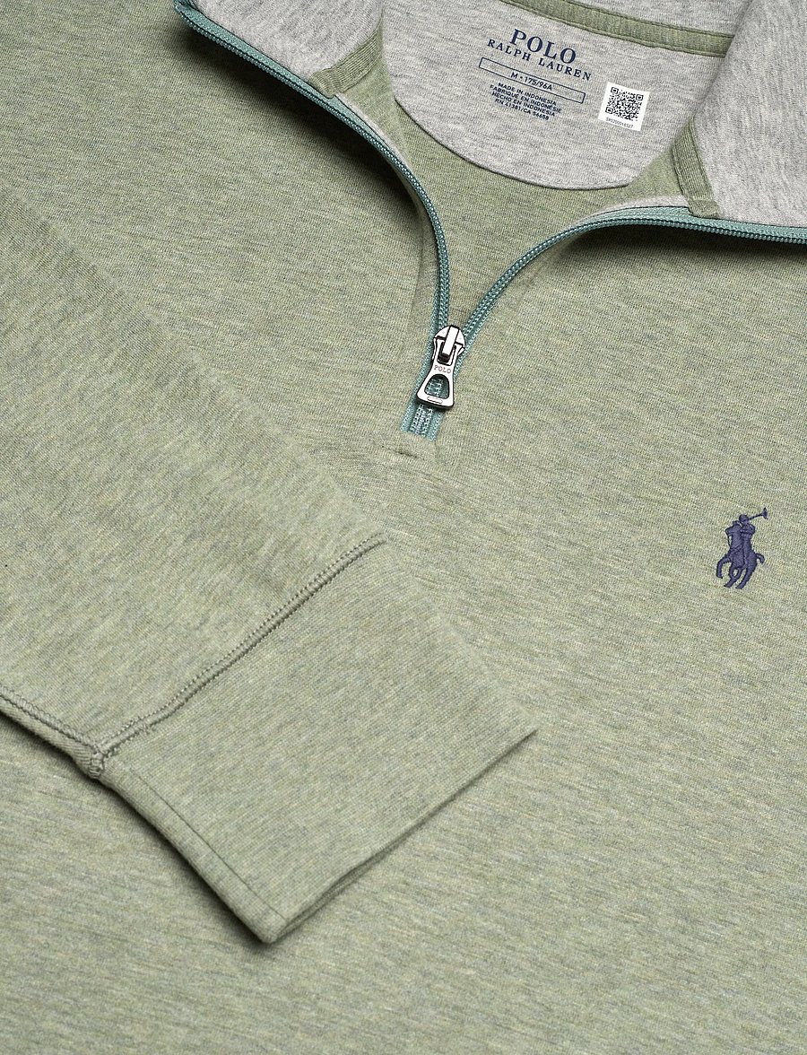 Polo Ralph Lauren - DOUBLE KNIT JERSEY-LSL-KNT - half zip - greenery heather - 2