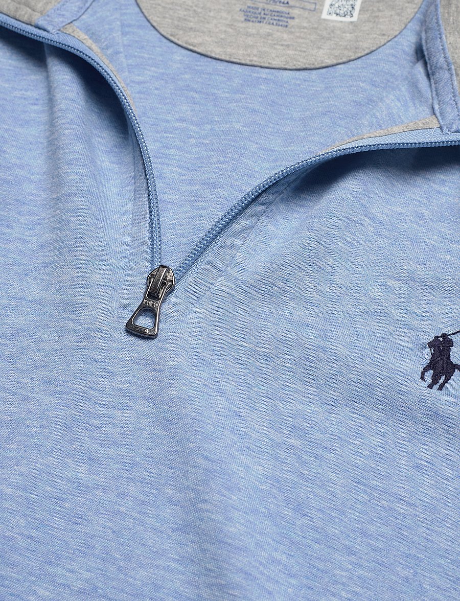 Polo Ralph Lauren - Luxury Jersey Quarter-Zip Pullover - half zip-trøjer - isle heather/c797 - 3