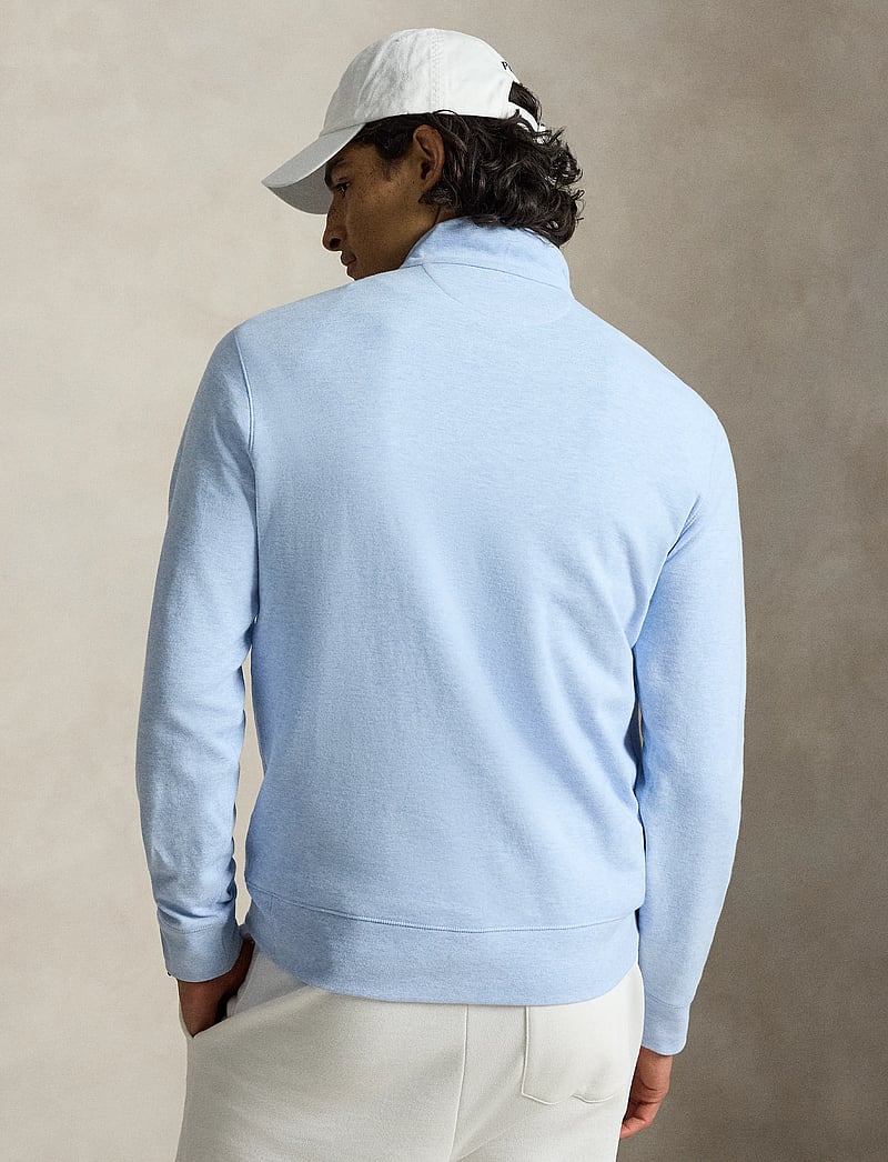 Polo Ralph Lauren - Luxury Jersey Quarter-Zip Pullover - half zip-trøjer - office blue heath - 3