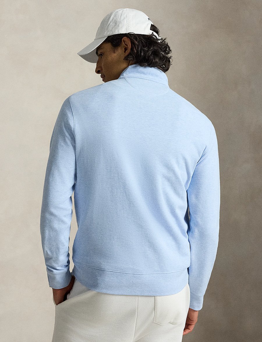 Polo Ralph Lauren - DOUBLE KNIT JERSEY-LSL-KNT - half zip - office blue heath - 3