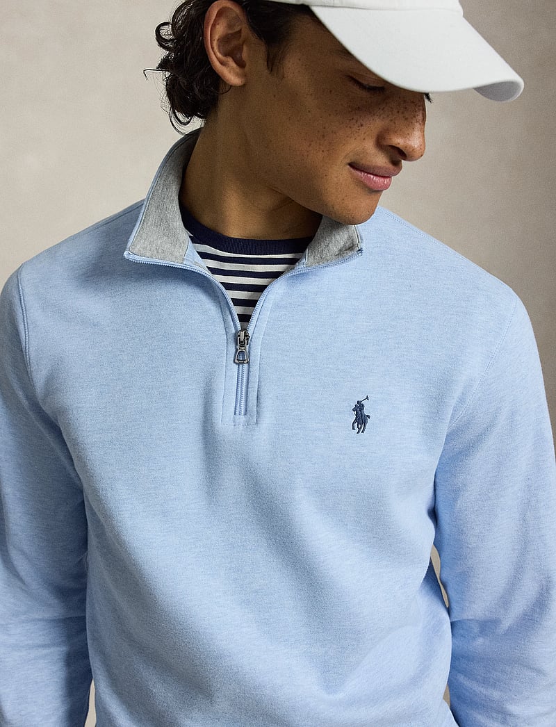 Polo Ralph Lauren - Luxury Jersey Quarter-Zip Pullover - half zip-trøjer - office blue heath - 5