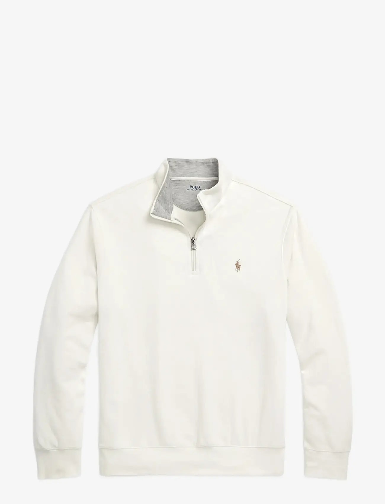 Polo Ralph Lauren - DOUBLE KNIT JERSEY-LSL-KNT - half zip-trøjer - parchment cream/c - 1