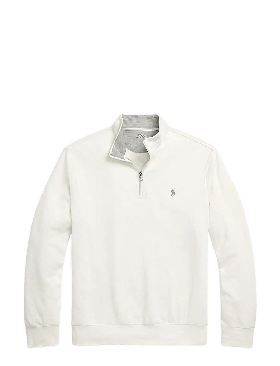 Polo Ralph Lauren - Luxury Jersey Quarter-Zip Pullover - turtleneck - parchment cream/c - 1