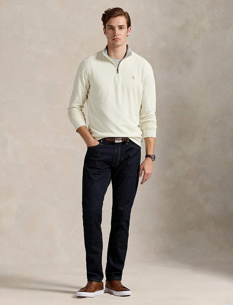 Polo Ralph Lauren - DOUBLE KNIT JERSEY-LSL-KNT - half zip-trøjer - parchment cream/c - 0