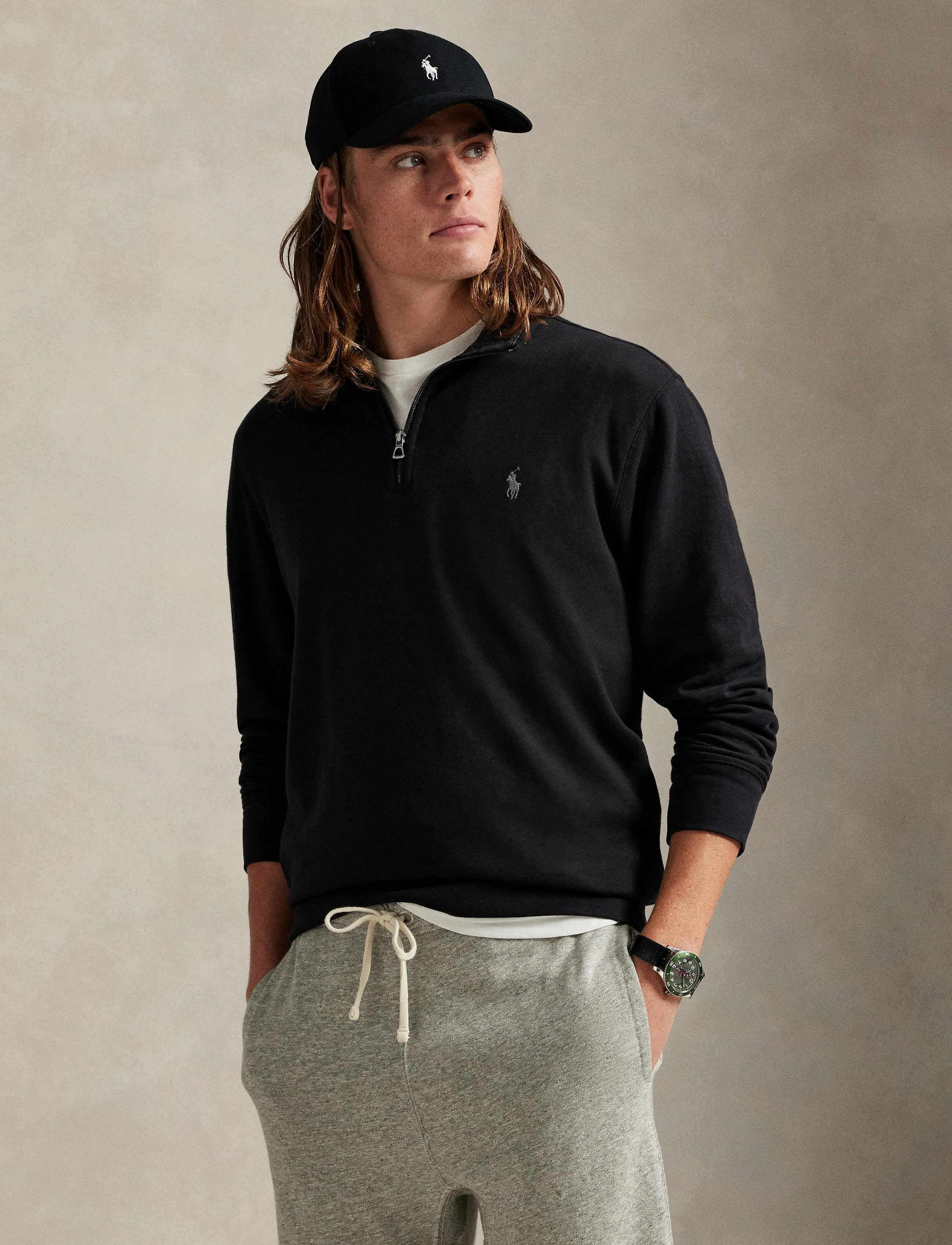 Polo Ralph Lauren - Luxury Jersey Quarter-Zip Pullover - half zip-tröjor - polo black/c9684 - 3
