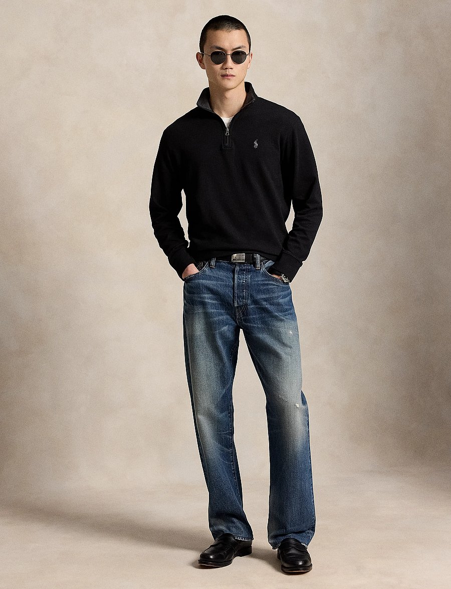 Polo Ralph Lauren - DOUBLE KNIT JERSEY-LSL-KNT - half zip-trøjer - polo black/c9684 - 4