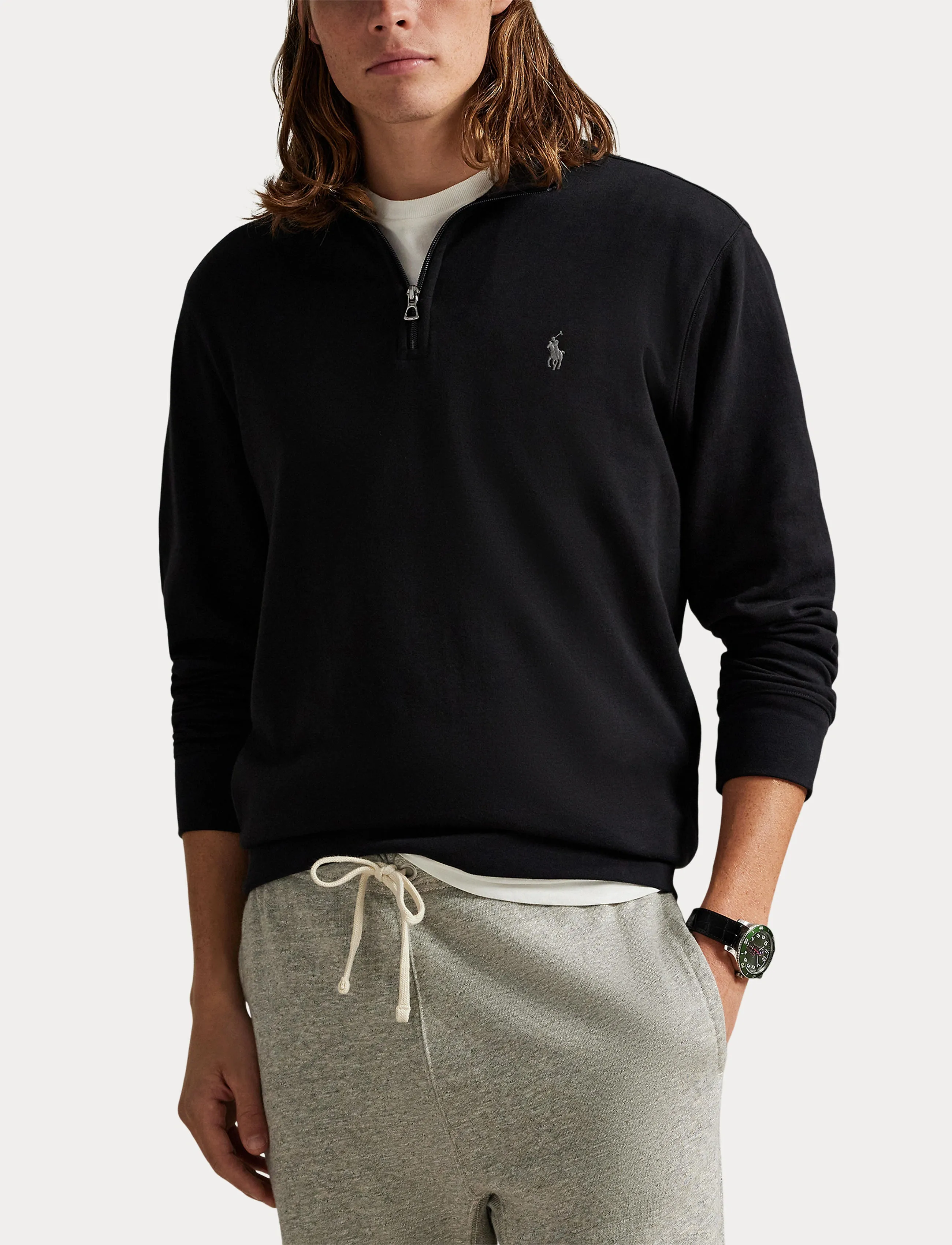 Polo Ralph Lauren - Luxury Jersey Quarter-Zip Pullover - half zip-tröjor - polo black/c9684 - 5