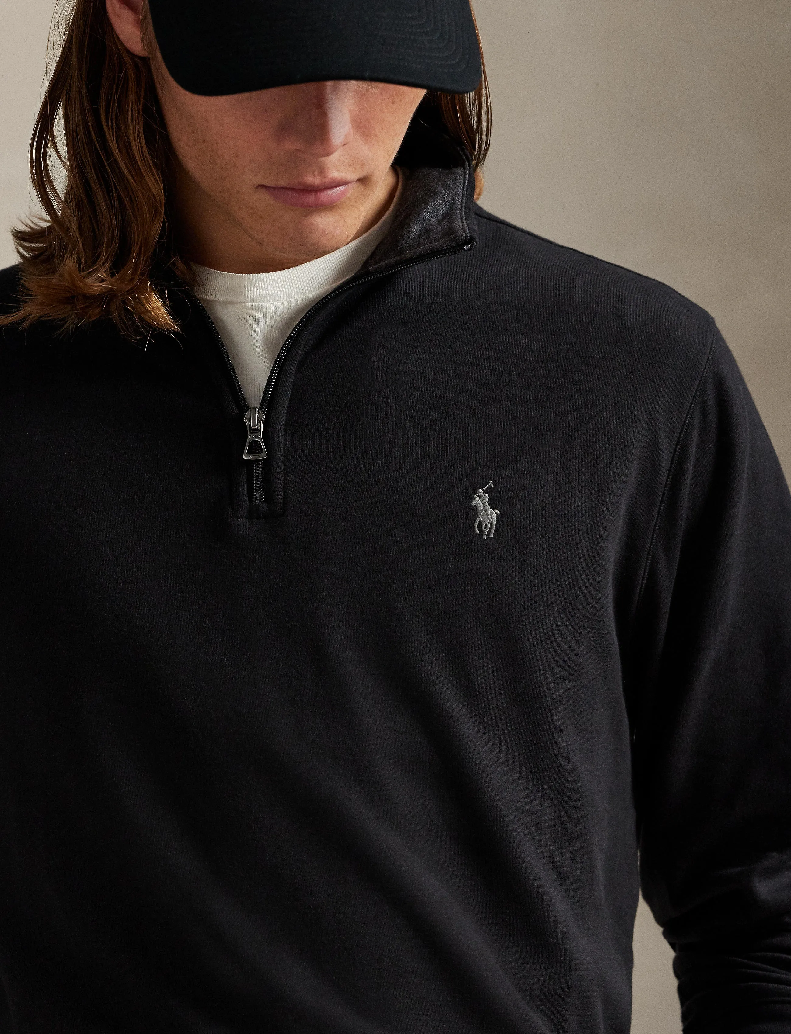 Polo Ralph Lauren Luxury Jersey Quarter-Zip Pullover långärmade t-shirts herr – bild 7