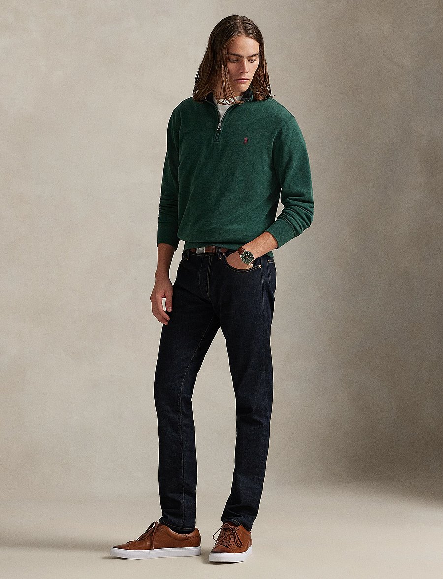 Polo Ralph Lauren - Luxury Jersey Quarter-Zip Pullover - half zip - scotch pine heath - 1