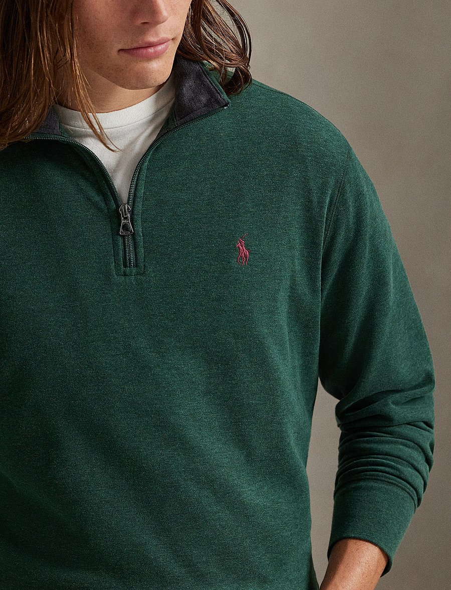 Polo Ralph Lauren - Luxury Jersey Quarter-Zip Pullover - half zip - scotch pine heath - 2