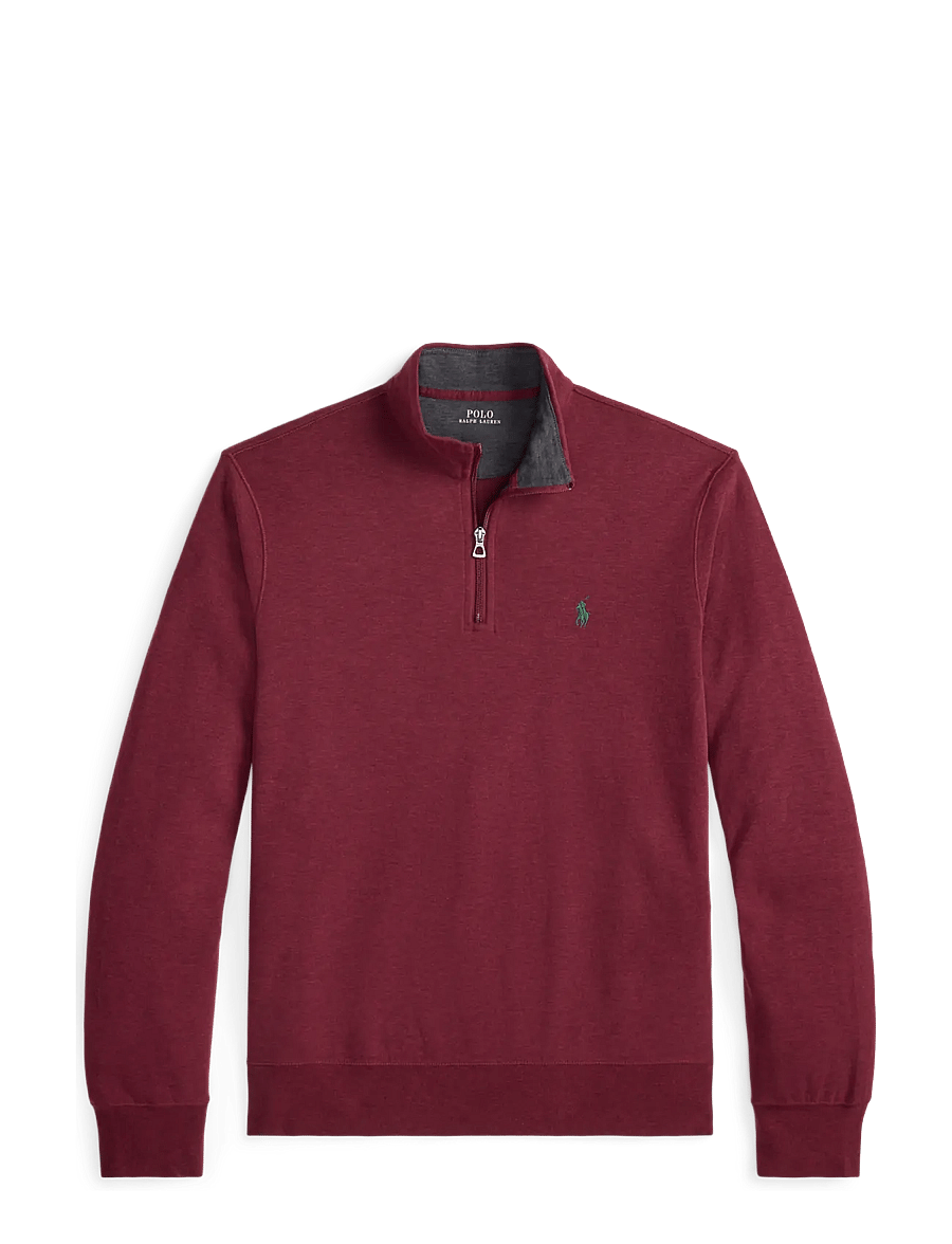 Polo Ralph Lauren - Luxury Jersey Quarter-Zip Pullover - half zip - spring wine heath - 0