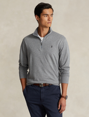Polo Ralph Lauren - Luxury Jersey Quarter-Zip Pullover - sportiska stila džemperi - steel heather/c99 - 2