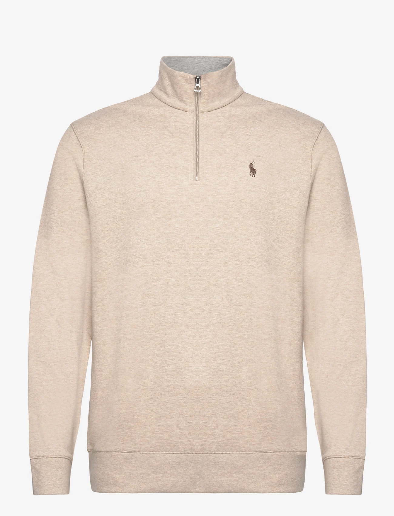 Polo Ralph Lauren - Luxury Jersey Quarter-Zip Pullover - sportiska stila džemperi - tuscan beige heat - 0