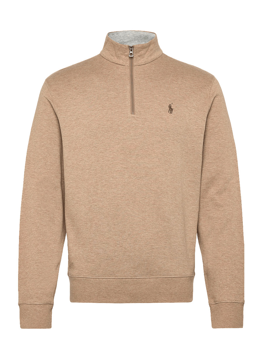 Polo Ralph Lauren - DOUBLE KNIT JERSEY-LSL-KNT - half zip - warm brown heathe - 0