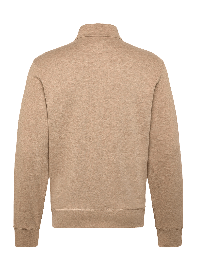 Polo Ralph Lauren - Luxury Jersey Quarter-Zip Pullover - half zip - warm brown heathe - 1