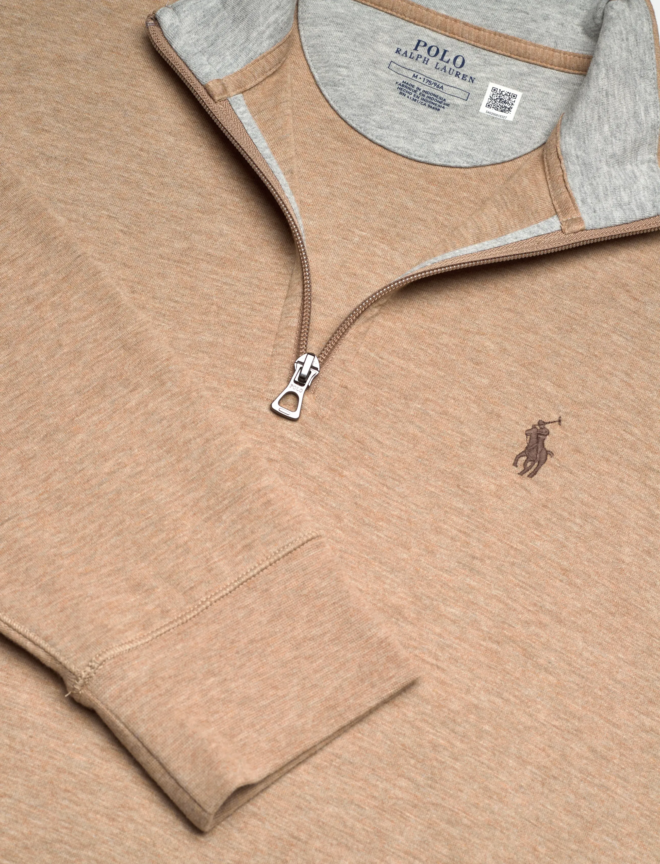 Polo Ralph Lauren - DOUBLE KNIT JERSEY-LSL-KNT - half zip - warm brown heathe - 2
