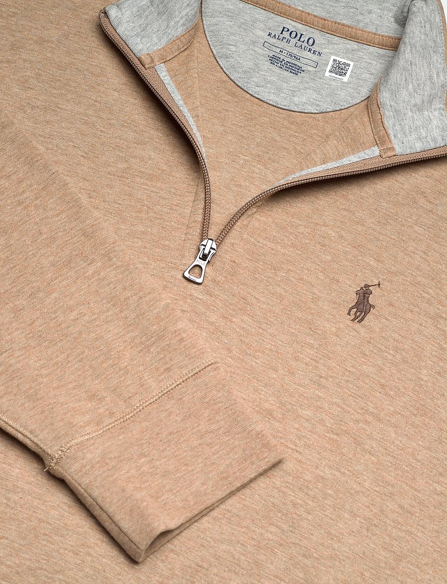 Polo Ralph Lauren - DOUBLE KNIT JERSEY-LSL-KNT - half zip - warm brown heathe - 2