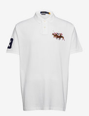 Custom Slim Fit Triple-Pony Polo Shirt - WHITE