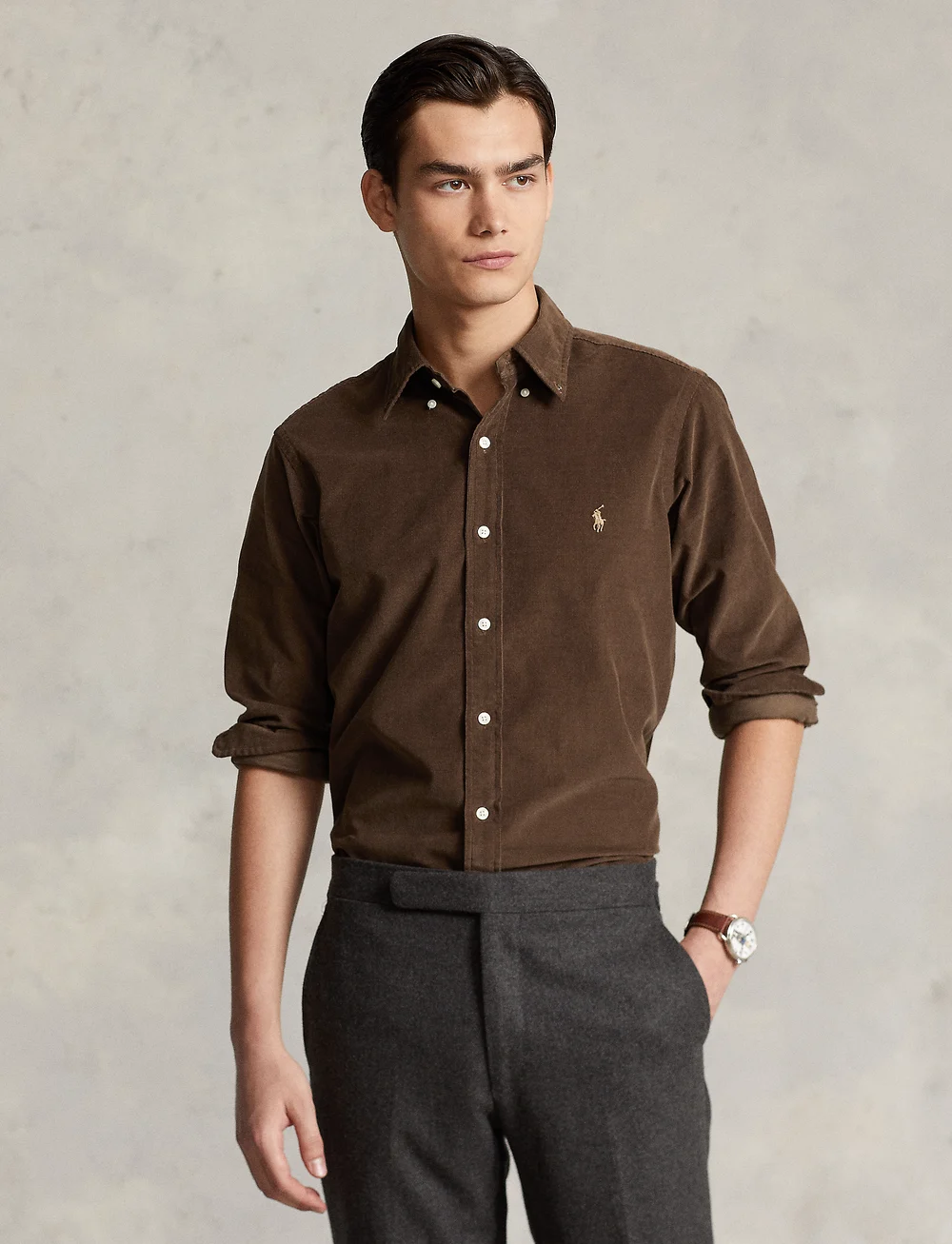Polo Ralph Lauren - Slim Fit Corduroy Shirt - flauels skyrtur - chocolate mousse - 0