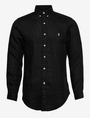 Slim Fit Linen Shirt - POLO BLACK