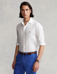 Polo Ralph Lauren - Slim Fit Linen Shirt - hørskjorter - white - 0