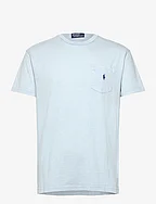 Classic Fit Cotton-Linen Pocket T-Shirt - ALPINE BLUE