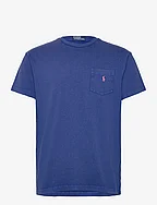 Classic Fit Cotton-Linen Pocket T-Shirt - BEACH ROYAL