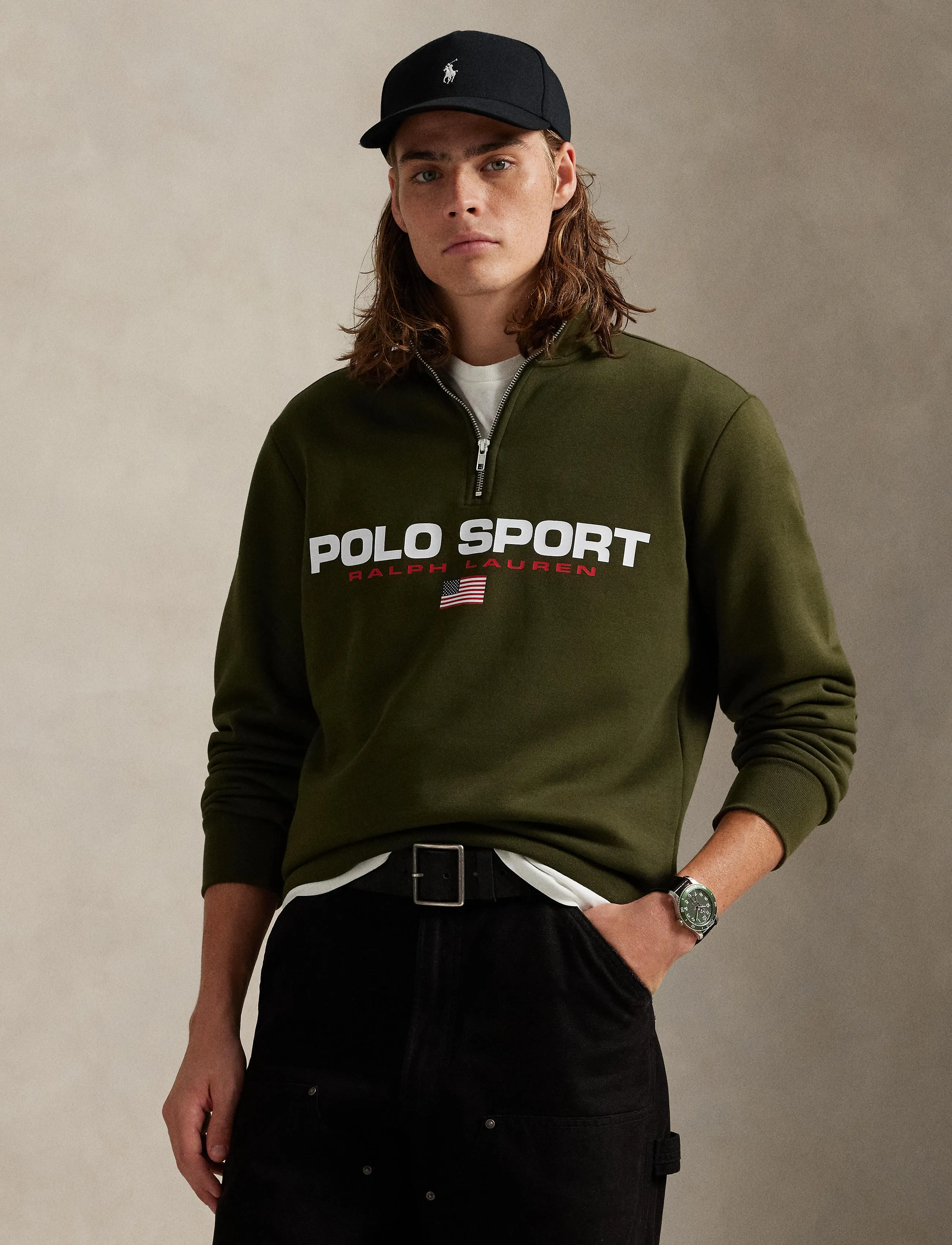 Polo Ralph Lauren Polo Sport Fleece Sweatshirt - Sweatshirts - COMPANY OLIVE / khaki/green