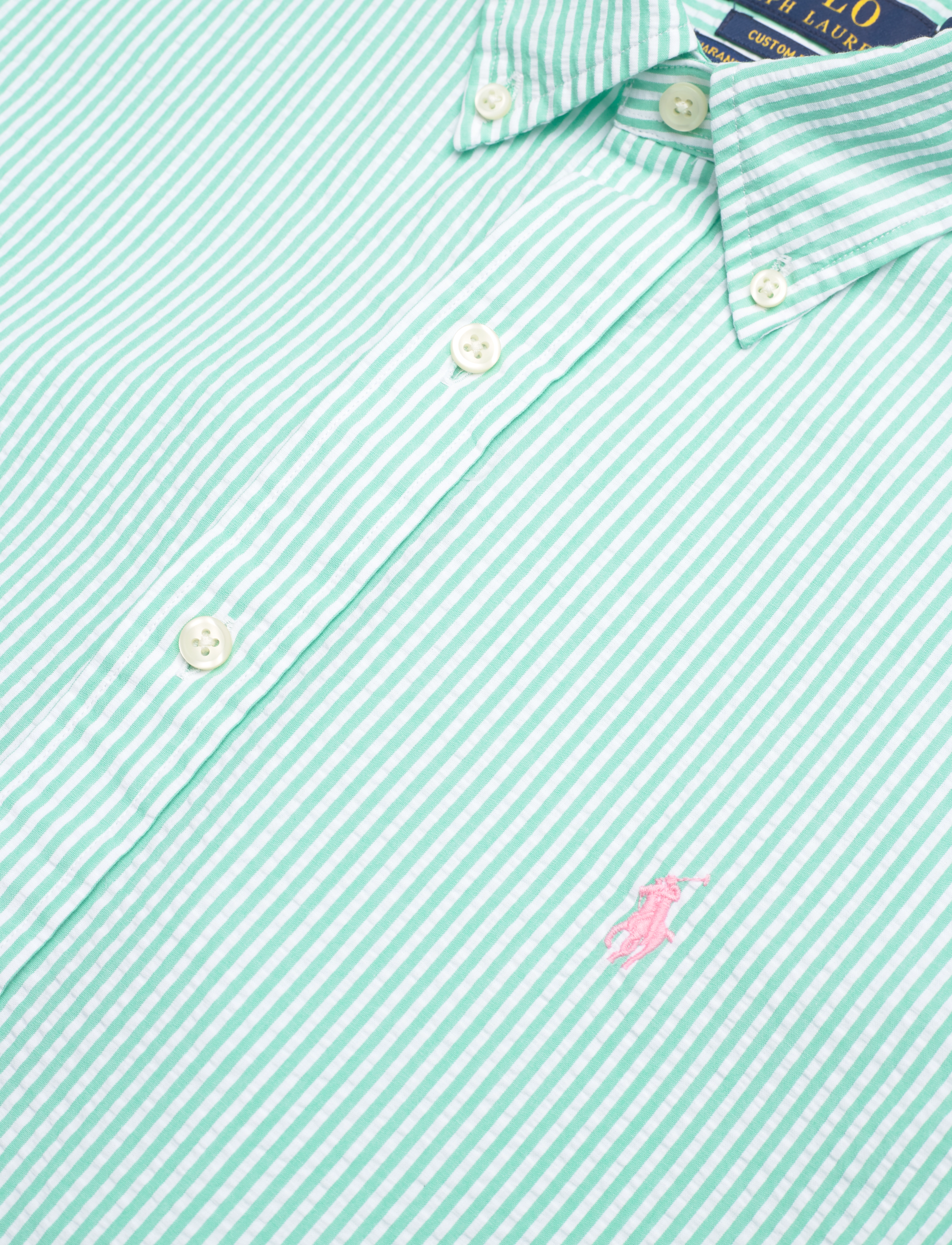 Polo Ralph Lauren - Custom Fit Striped Seersucker Shirt - 2604j keywest gre - 3