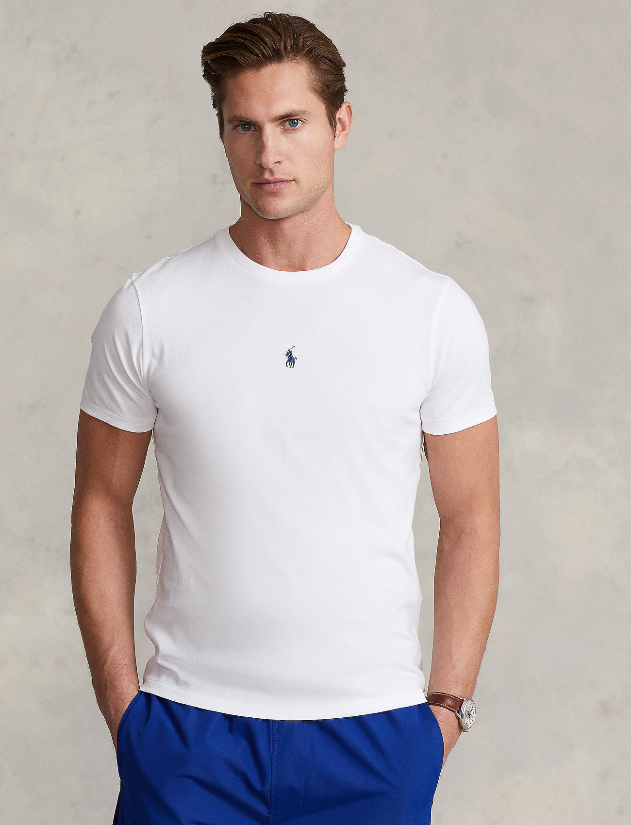 Polo Ralph Lauren - Custom Slim Fit Jersey Crewneck T-Shirt - short-sleeved t-shirts - white - 0