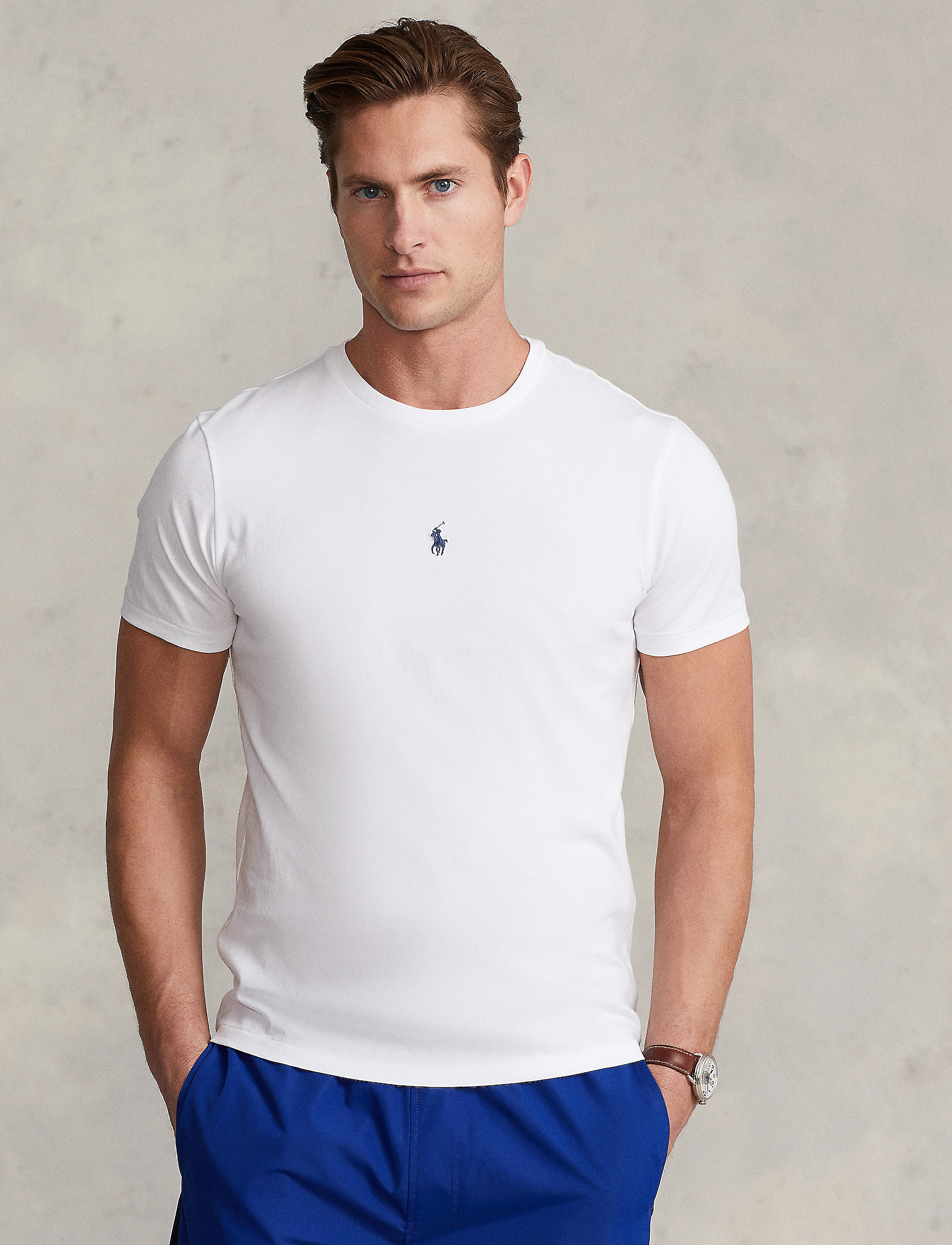 Polo Ralph Lauren - Custom Slim Fit Jersey Crewneck T-Shirt - white - 2