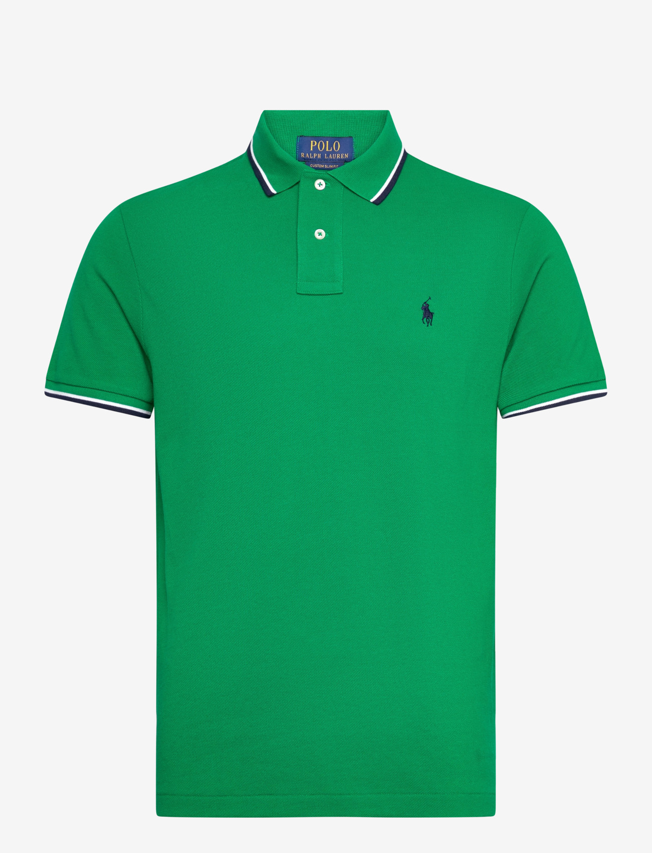 Polo Ralph Lauren - Custom Slim Fit Mesh Polo Shirt - kortærmede poloer - billiard/c7927 - 0