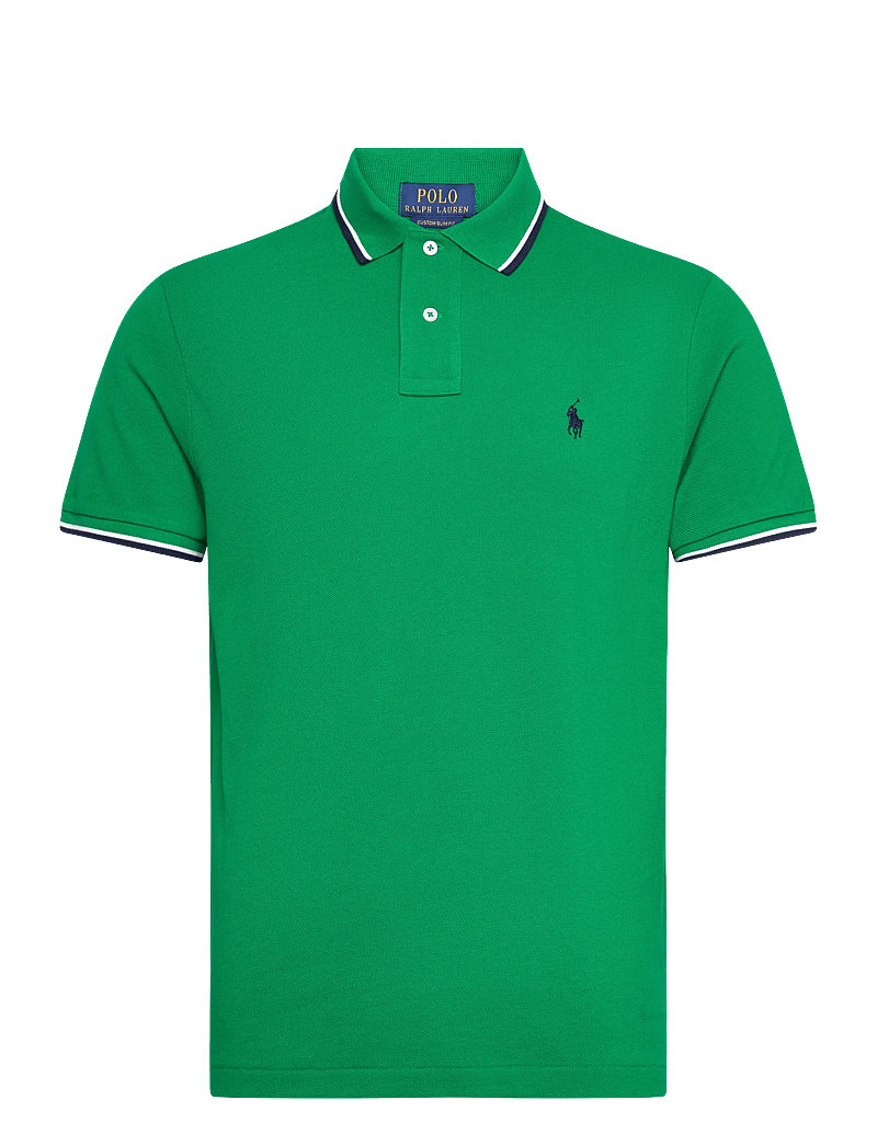 Polo Ralph Lauren - Custom Slim Fit Mesh Polo Shirt - kortærmede poloer - billiard/c7927 - 0