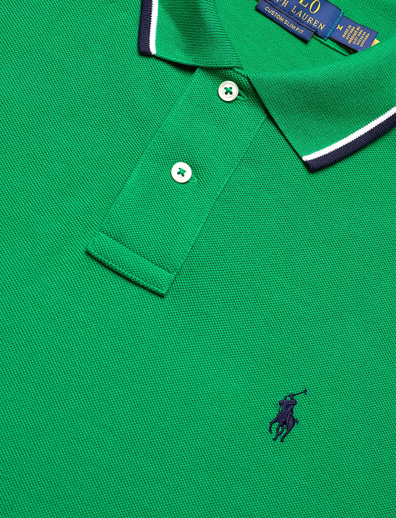 Polo Ralph Lauren - Custom Slim Fit Mesh Polo Shirt - kortærmede poloer - billiard/c7927 - 2