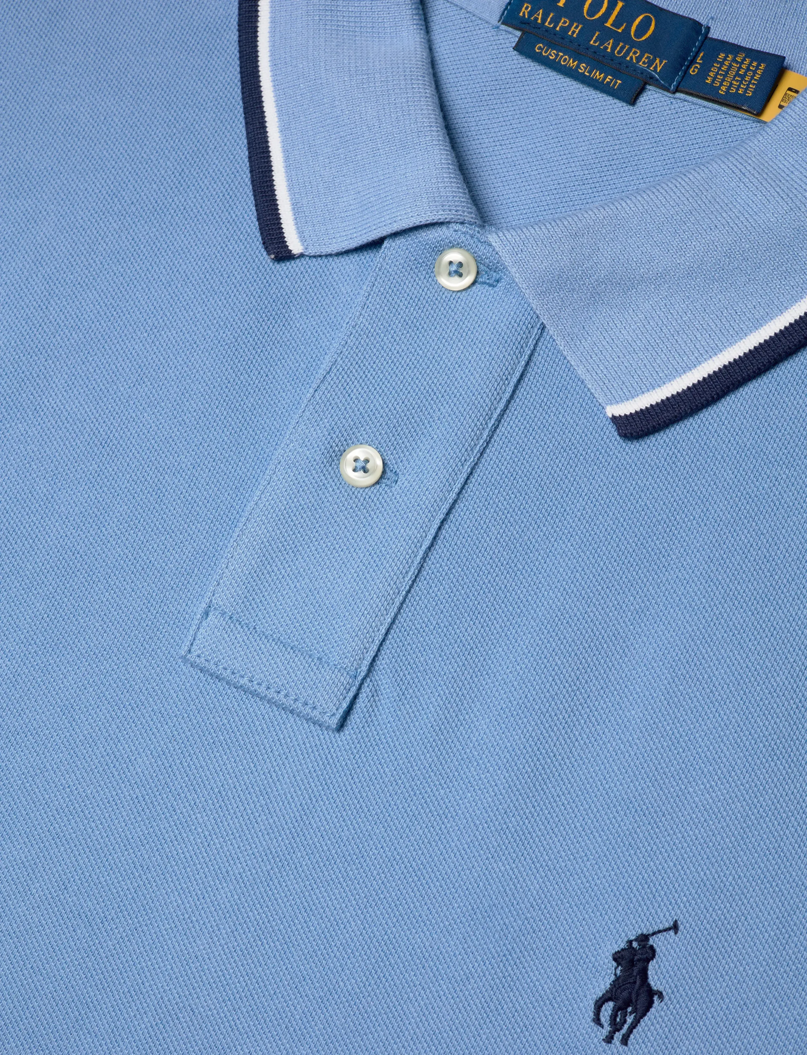 Polo Ralph Lauren - Custom Slim Fit Mesh Polo Shirt - short-sleeved polos - bristol blue/c792 - 2