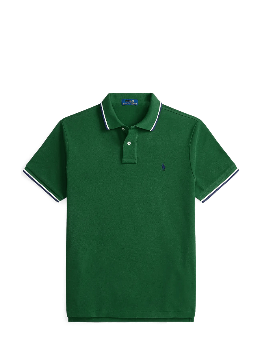 Polo Ralph Lauren - Custom Slim Fit Mesh Polo Shirt - kortærmede poloer - new forest/c7927 - 0