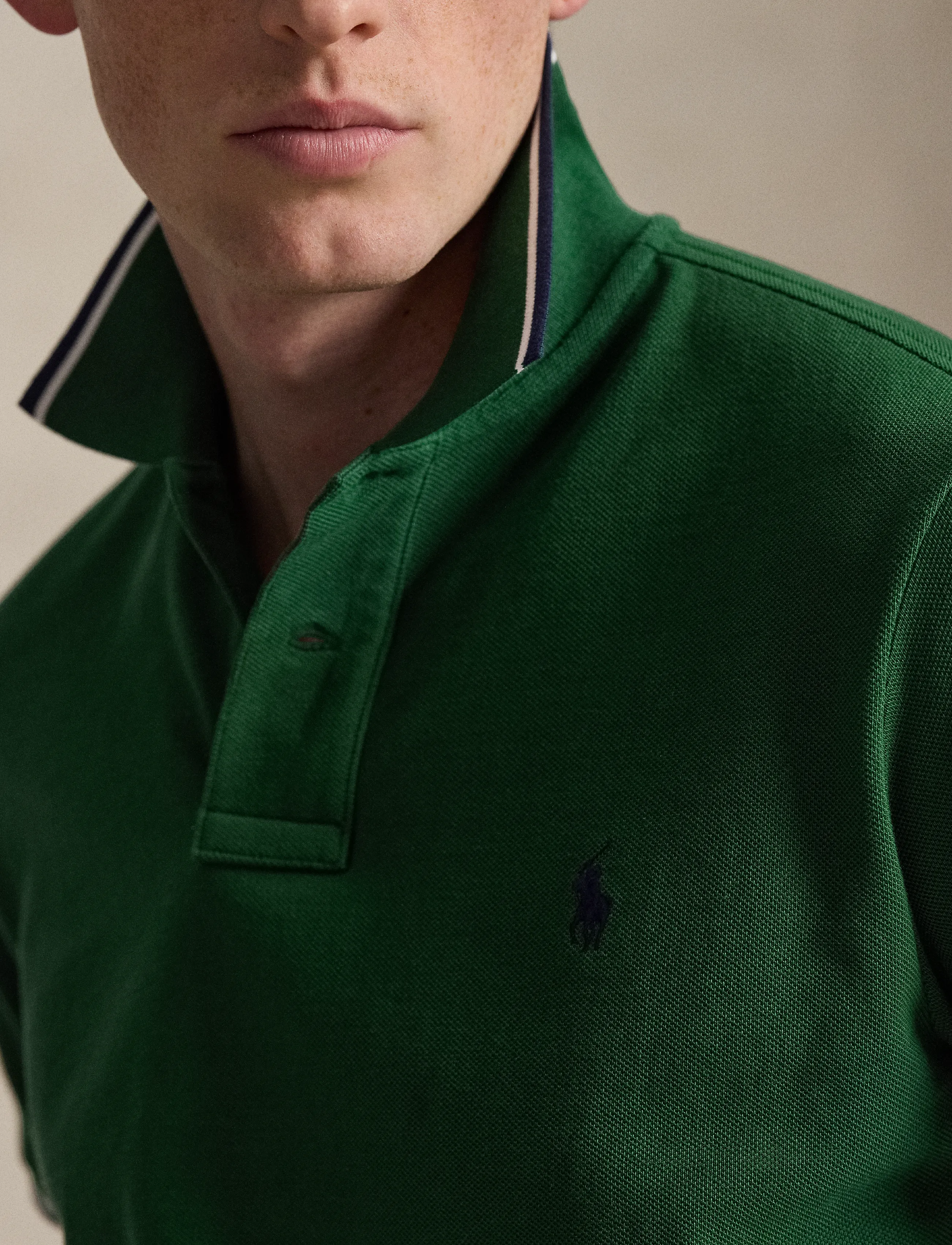 Polo Ralph Lauren - Custom Slim Fit Mesh Polo Shirt - kortærmede poloer - new forest/c7927 - 4