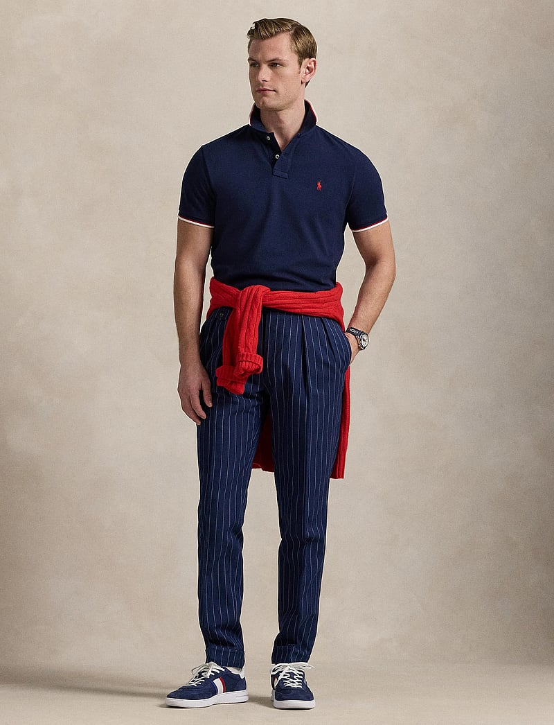Polo Ralph Lauren - Custom Slim Fit Mesh Polo Shirt - kortärmade pikéer - newport navy/c387 - 0