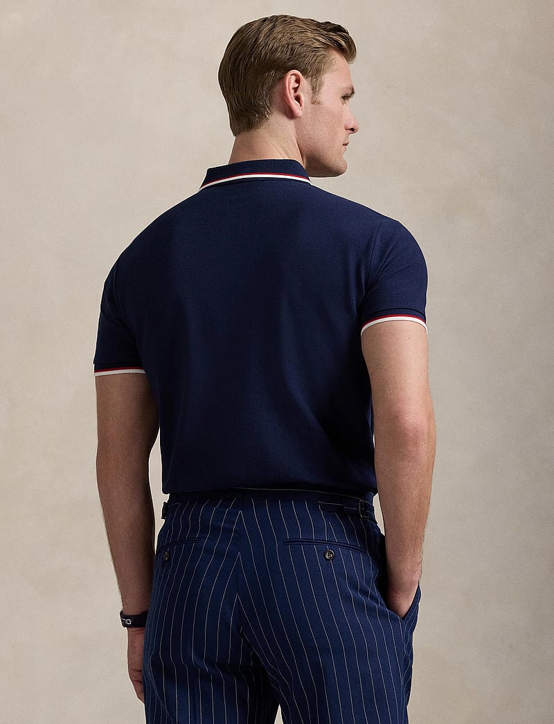 Polo Ralph Lauren - Custom Slim Fit Mesh Polo Shirt - kortärmade pikéer - newport navy/c387 - 2