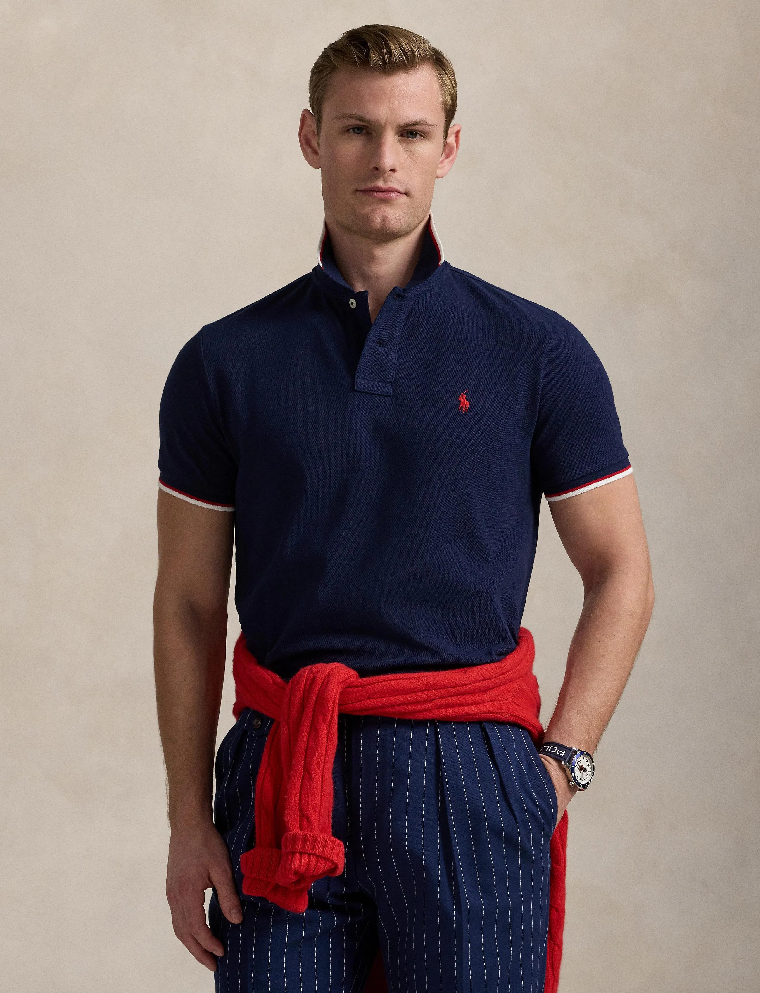 Polo Ralph Lauren - Custom Slim Fit Mesh Polo Shirt - short-sleeved polos - newport navy/c387 - 3