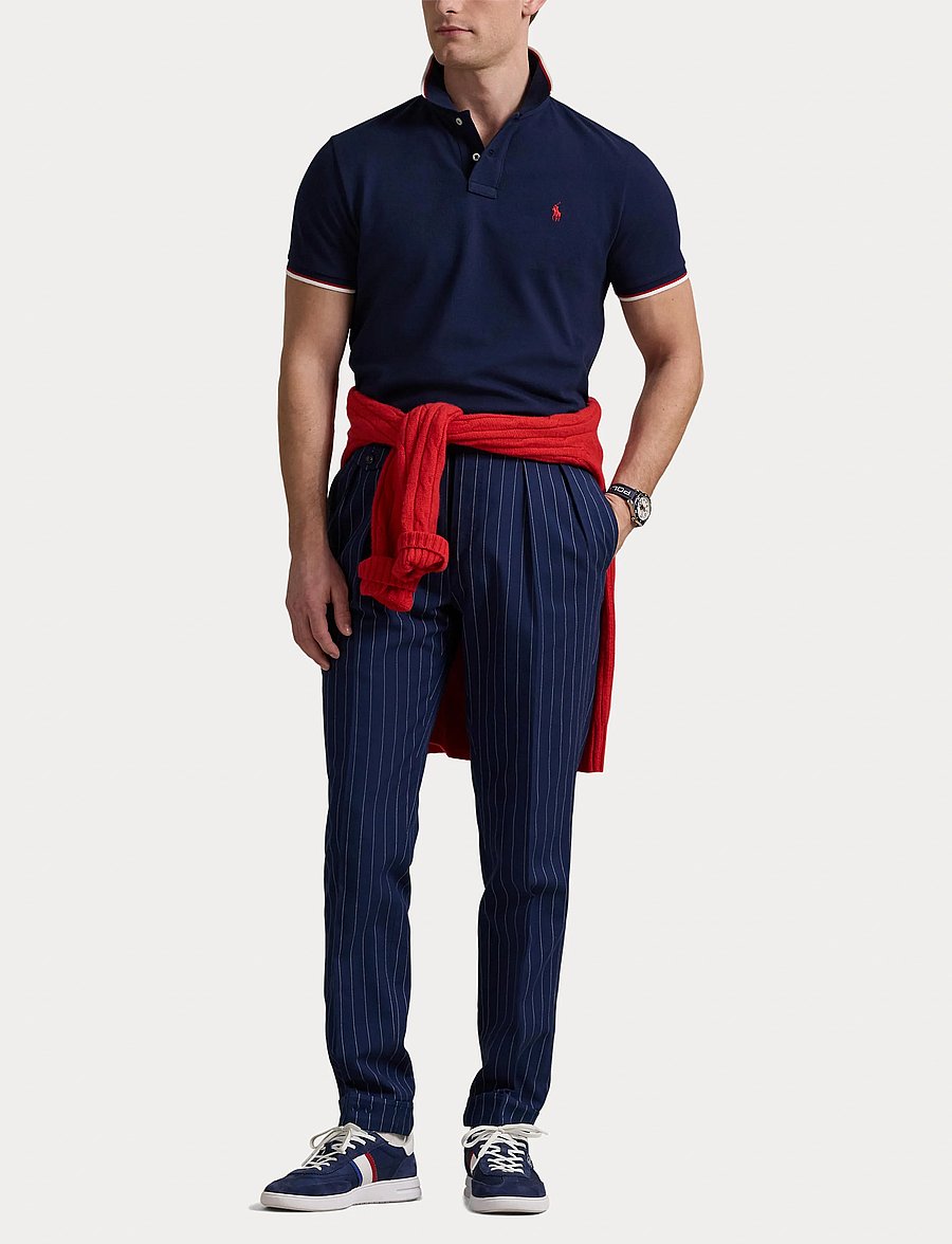 Polo Ralph Lauren - Custom Slim Fit Mesh Polo Shirt - short-sleeved polos - newport navy/c387 - 4