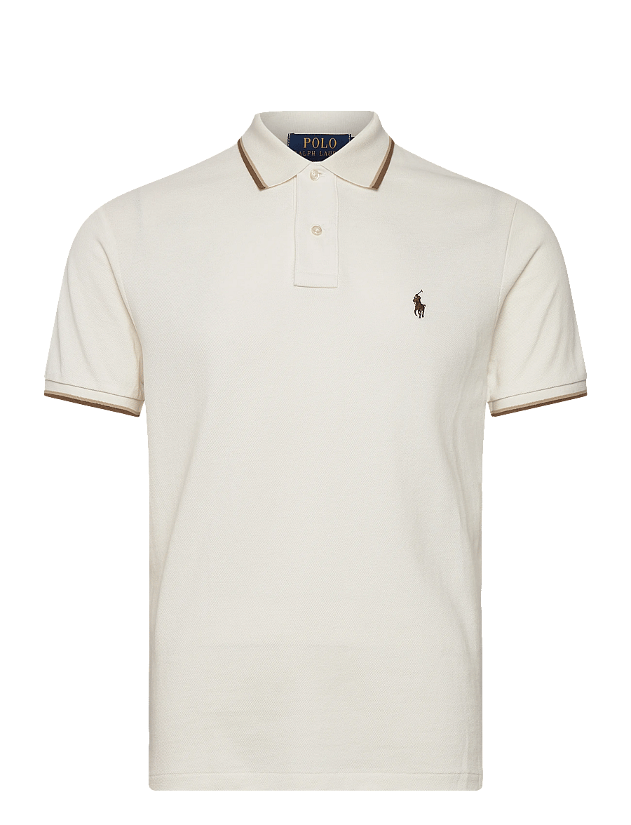 Polo Ralph Lauren - Custom Slim Fit Mesh Polo Shirt - kortermede - pale cream/c8970 - 0