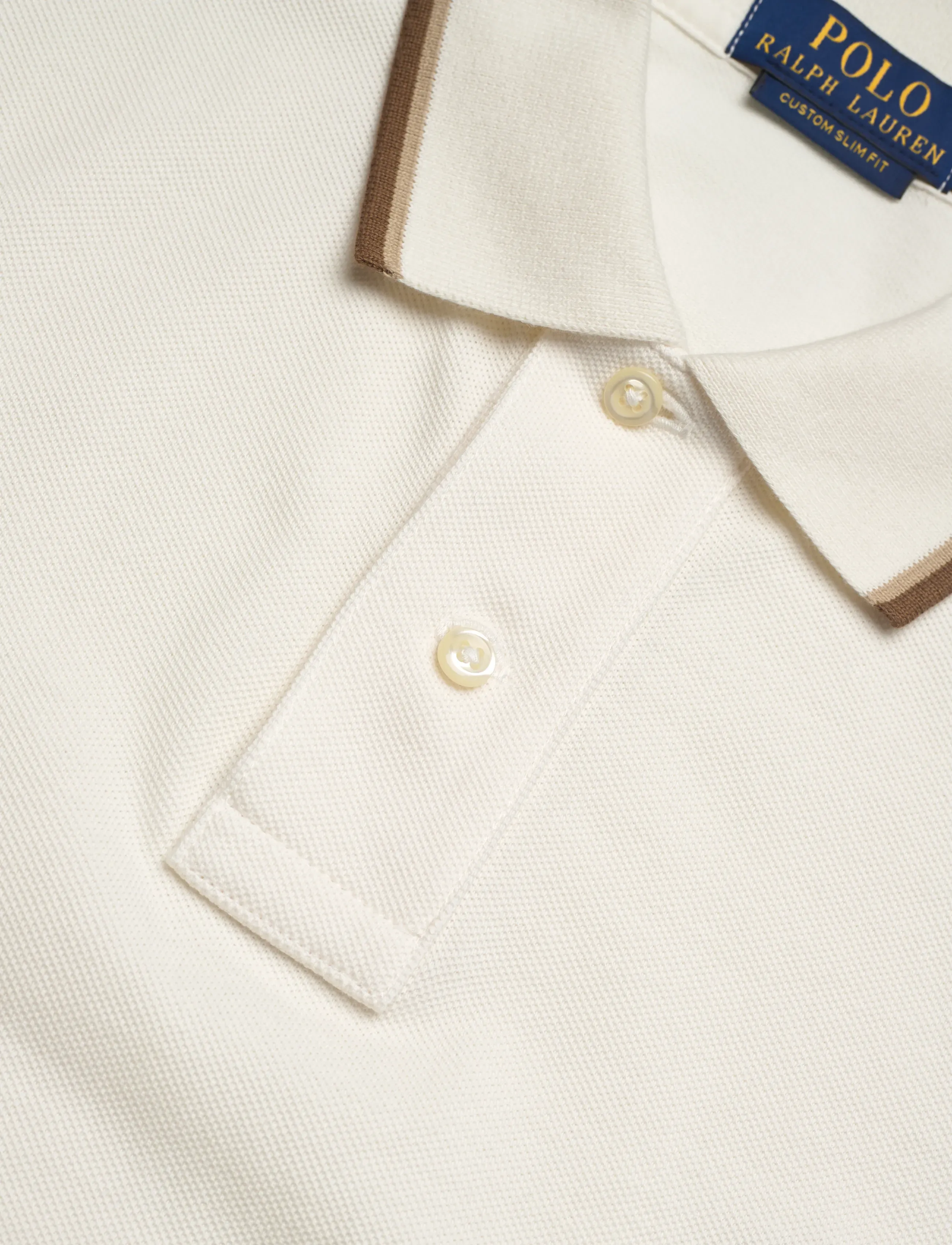 Polo Ralph Lauren - Custom Slim Fit Mesh Polo Shirt - kortermede - pale cream/c8970 - 2