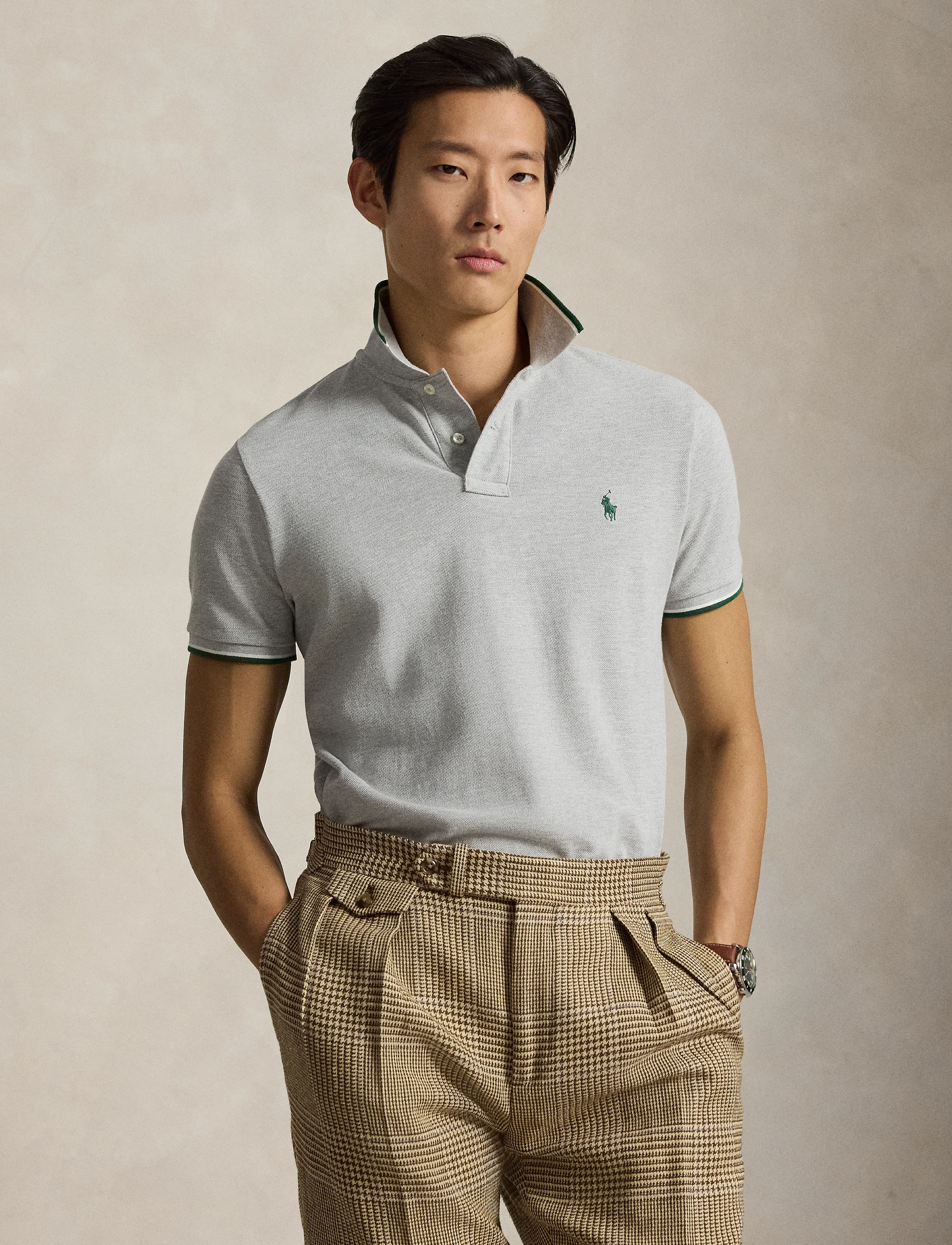 Custom Slim Fit Mesh Polo Shirt