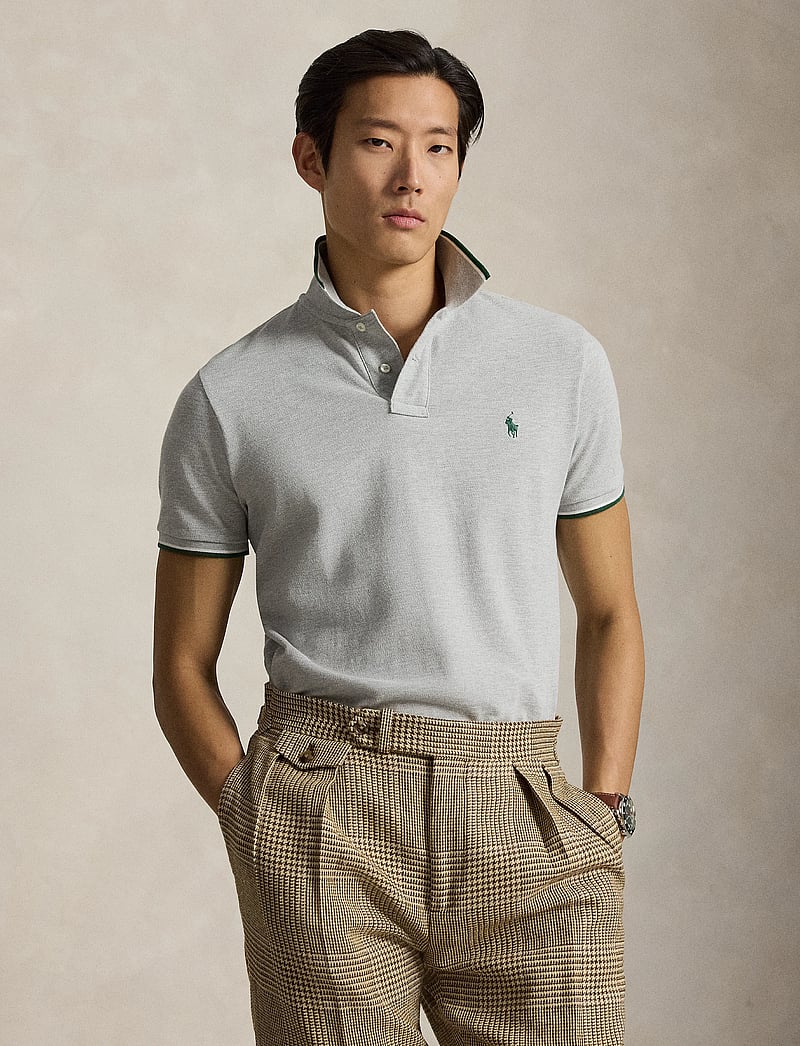 Polo Ralph Lauren - Custom Slim Fit Mesh Polo Shirt - kortærmede poloer - spring heather/c5 - 0