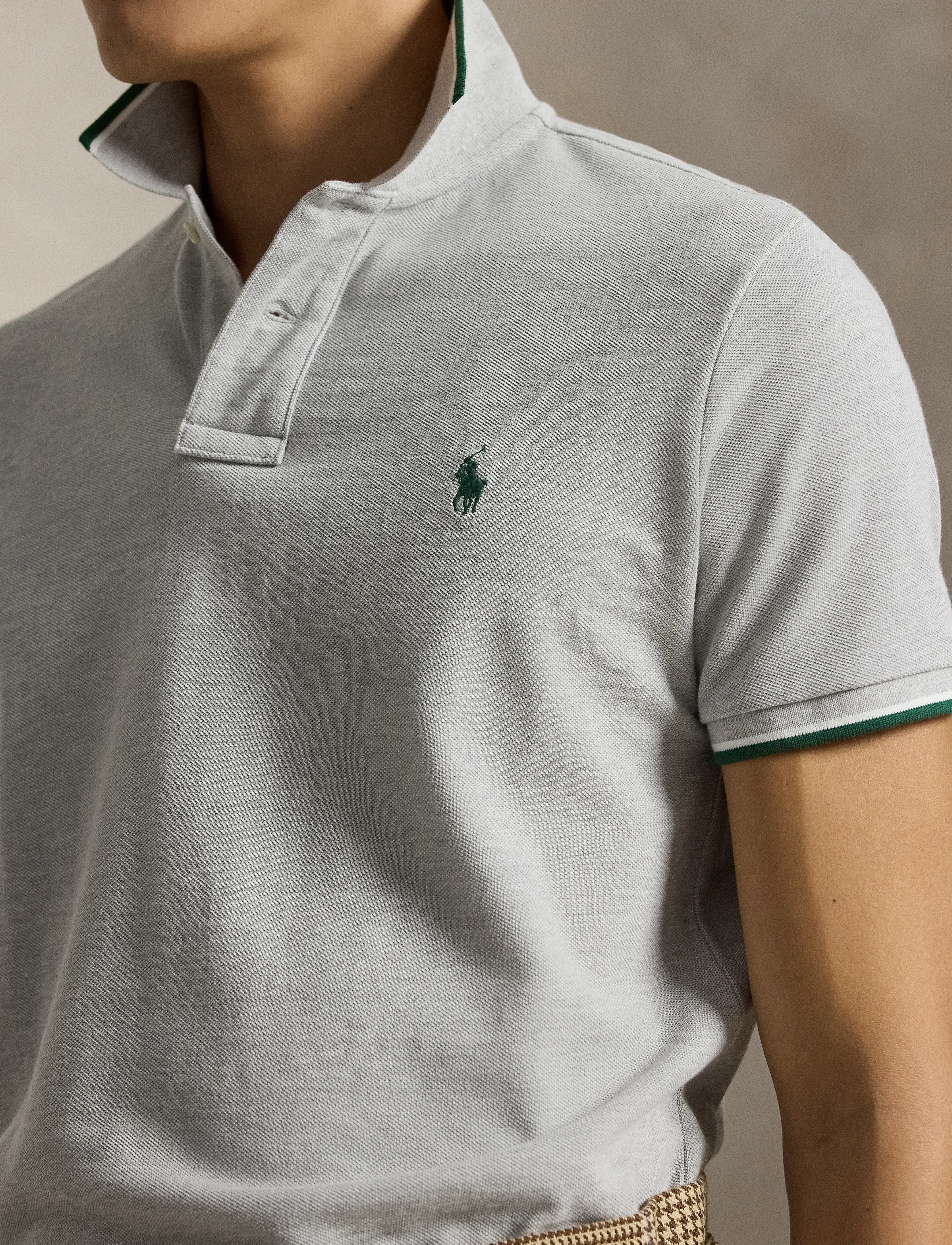 Custom Slim Fit Mesh Polo Shirt 5