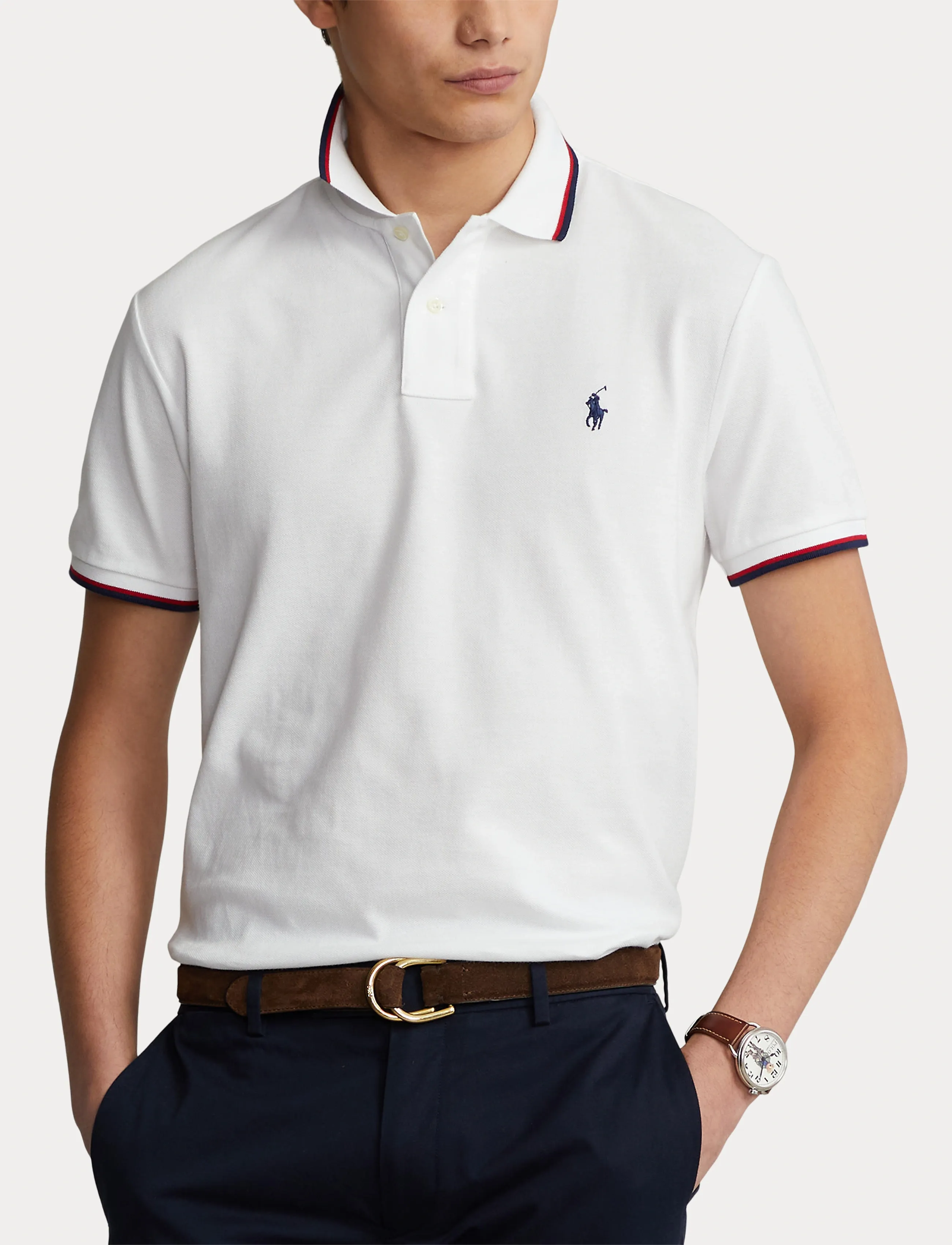 Custom Slim Fit Mesh Polo Shirt 5